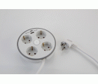 Base Múltiple Redonda 4 Enchufes - USB